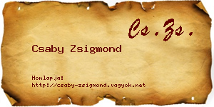 Csaby Zsigmond névjegykártya